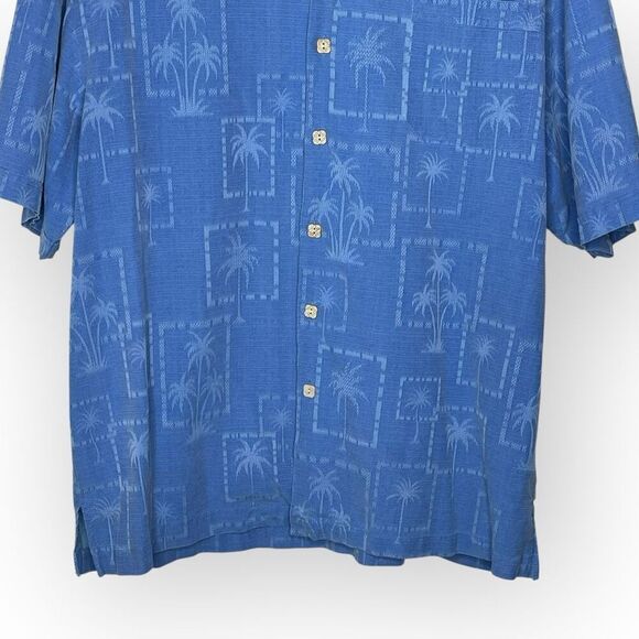 Jamaica Jaxx Shirt Blue Tropical Hawaiian Print 100% Silk Men’s Large - Picture 4 of 10